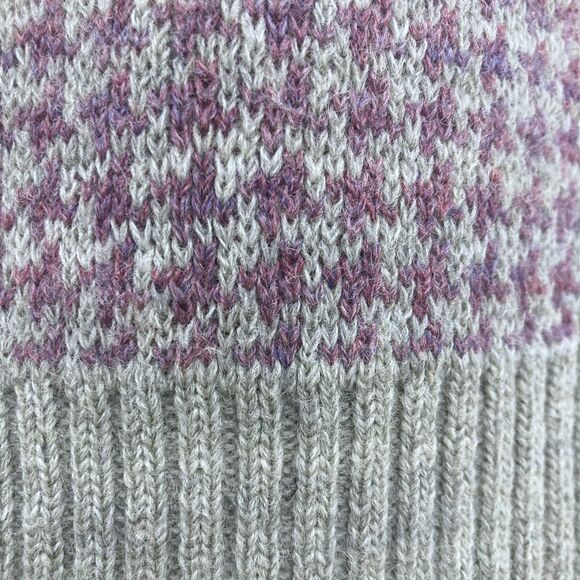 Vintage Wool Vest Purple Cream Patterned Knit David Brett Size XS/S - Picture 9 of 11